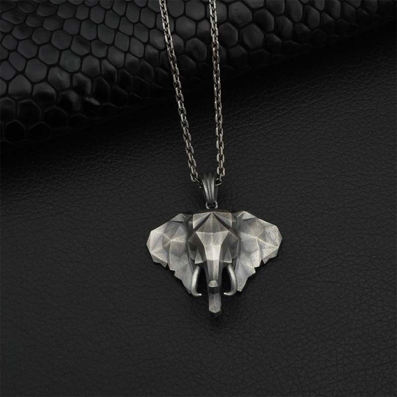 KarmaRipple's Elephant Pewter Titanium Steel Strength Pendant Necklace p3