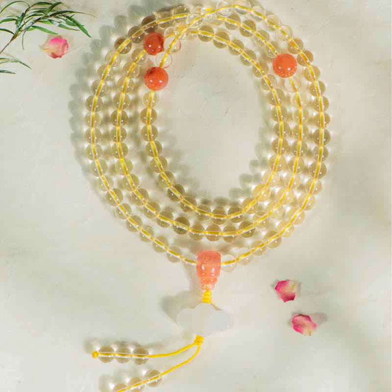 KarmaRipple's 108 Mala Beadwork 925 Sterling Silver Authentic Citrine Red Agate Ivory Jade Prosperity Talisman Bracelet p12