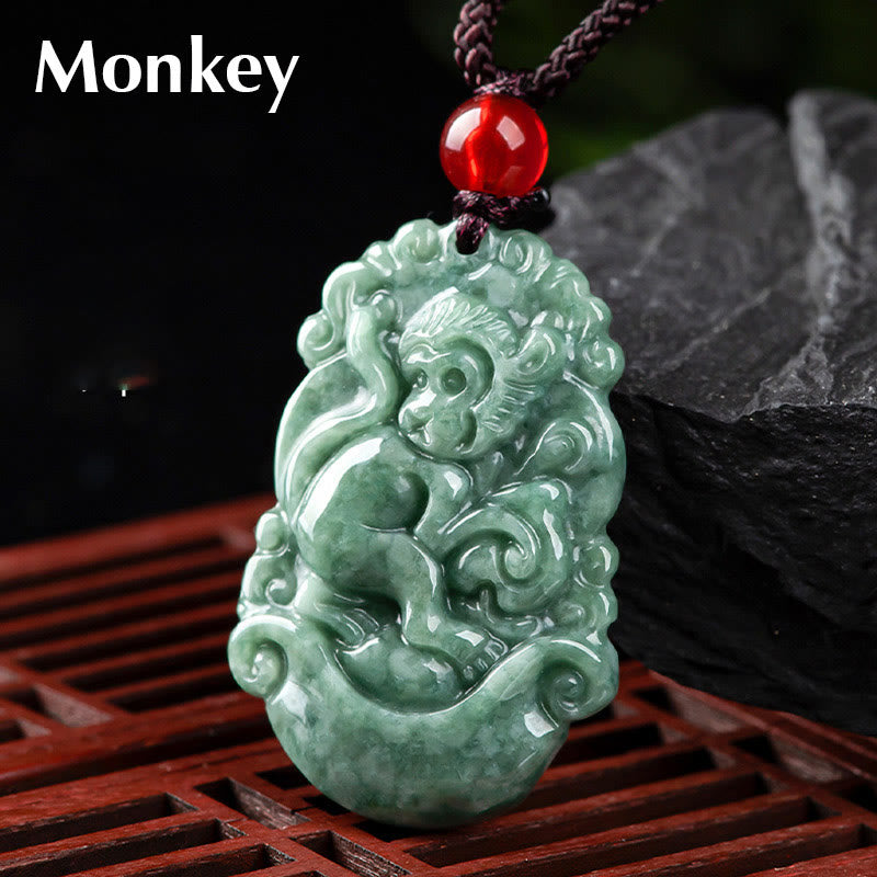 KarmaRipple's Authentic Jade 12 Chinese Zodiac Prosperity Pendant Necklace p38
