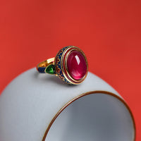 Bague Courage en argent sterling 925 et corindon rouge de KarmaRipple