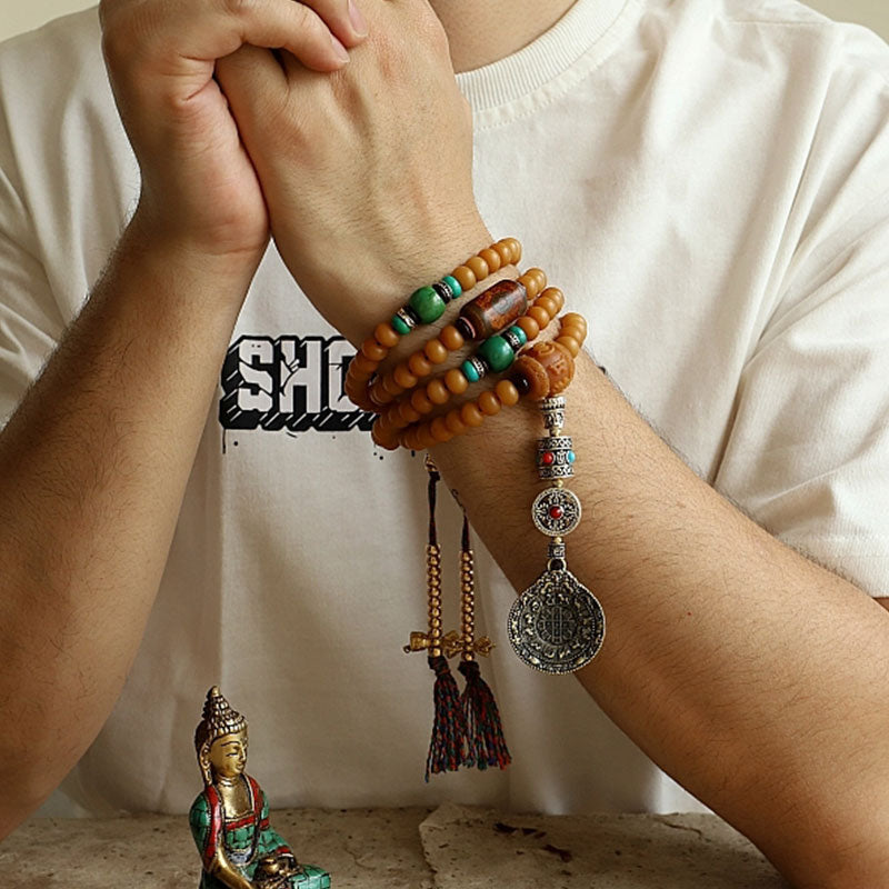 KarmaRipple's Tibet 108 Mala Beadwork Bodhi Seed Bagua Vajra Wealth Bracelet p5