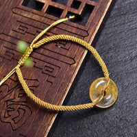 Bracelet tissé rond en citrine et boucle de paix de KarmaRipple