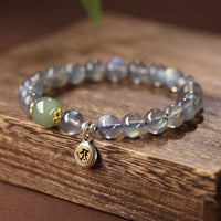 Bracelet en argent sterling 925 avec pierre de lune authentique et jade Hetian, symbole du zodiaque chinois de KarmaRipple