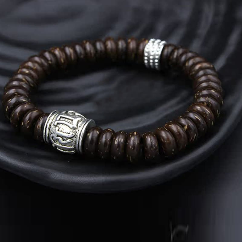 KarmaRipple's Authentic Tibetan Coconut Shell Om Mani Padme Hum Positive Bracelet p23