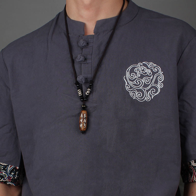 KarmaRipple's Tibet Om Mani Padme Hum Dzi Bead Avalokitesvara Pattern Wealth Pendant Necklace p10