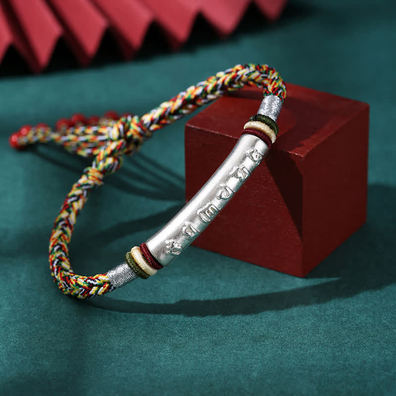 KarmaRipple's 999 Sterling Silver Om Mani Padme Hum Protection Strength String Bracelet p31