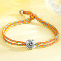 Bracelet tissé multicolore en argent sterling 999 Persimmon Fortune de KarmaRipple