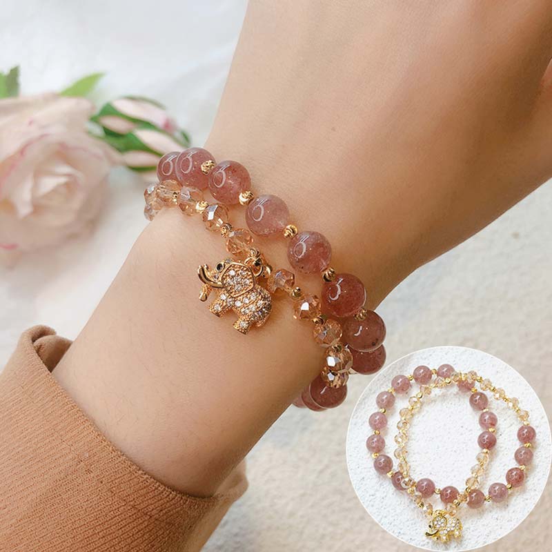 KarmaRipple's Rose Quartz Elephant Balancing Energy Talisman Bracelet p5