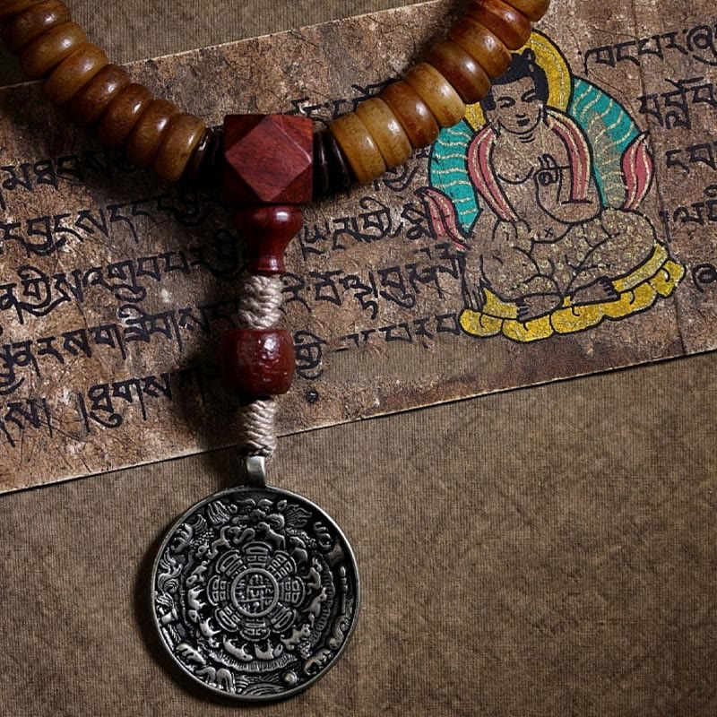 KarmaRipple's Tibetan 108 Mala Beadwork Yak Bone Dzi Bead PiXiu Nine Palaces Eight Diagrams Balance Bracelet p12