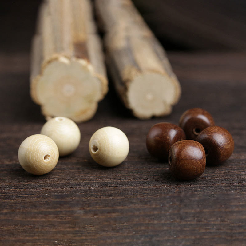 KarmaRipple's Authentic Abelia Biflora Wood Hetian Jade Bamboo Bead Warding Off Evil Spirits Bracelet p9