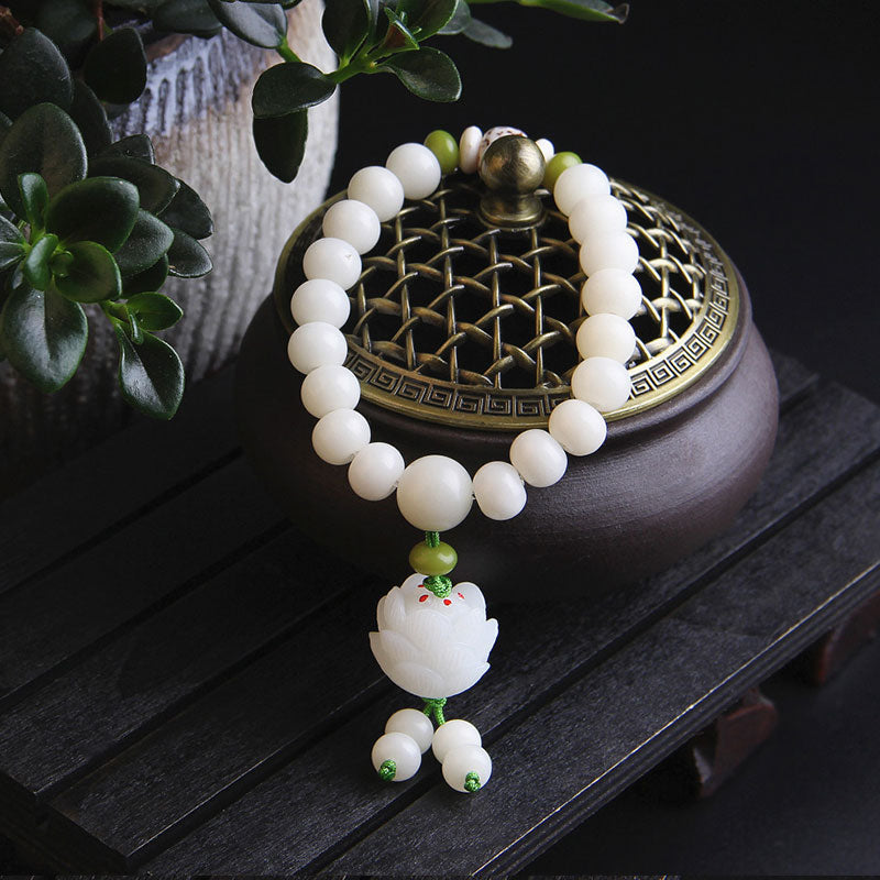 KarmaRipple's Lotus Authentic Ivory Bodhi Seed Fortune Bracelet p6