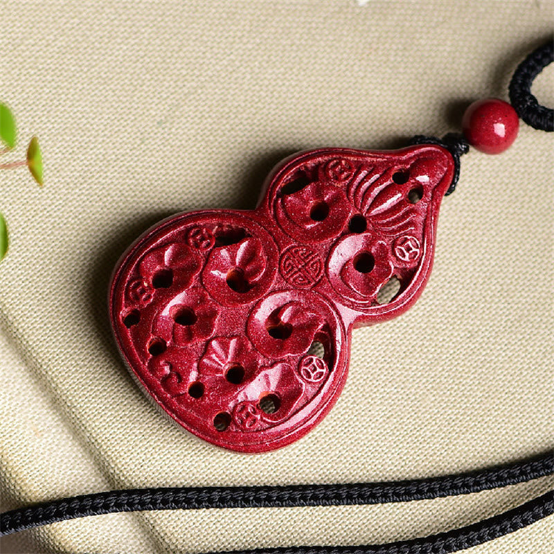 KarmaRipple's Laughing Buddha Yin Yang Chinese Zodiac Gourd Authentic Cinnabar Blessing Pendant Necklace p26