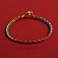 Bracelet multicolore porte-bonheur « Que la paix et la sécurité vous soient accordées pendant les quatre saisons » de KarmaRipple