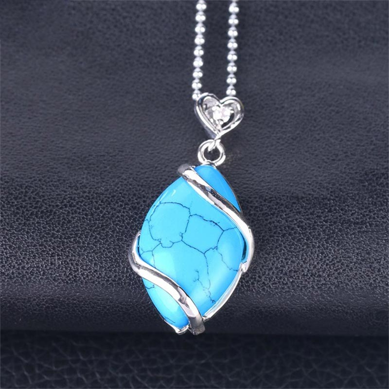 KarmaRipple's Marquise Pattern Authentic Gemstone Stone Talisman Pendant Necklace p13