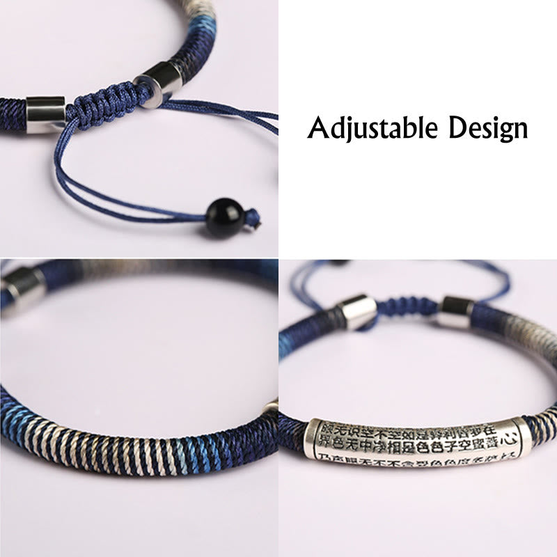 KarmaRipple's 999 Sterling Silver Heart Sutra Calm Handmade Woven Bracelet p7