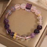 Bracelet authentique de paix intérieure et d'équilibre en améthyste rose de KarmaRipple