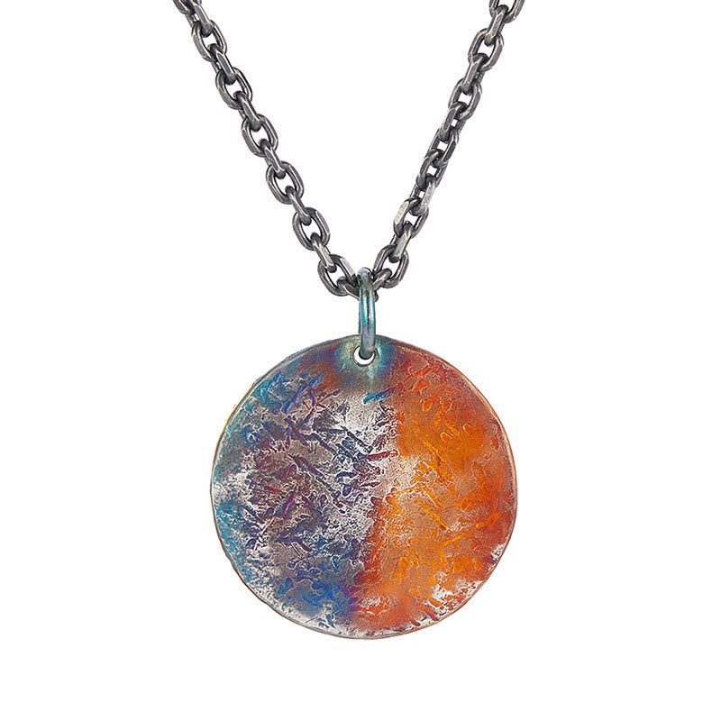 KarmaRipple's 999 Sterling Silver 24K Gold Half Demon Half Buddha Compassion Pendant Necklace p5