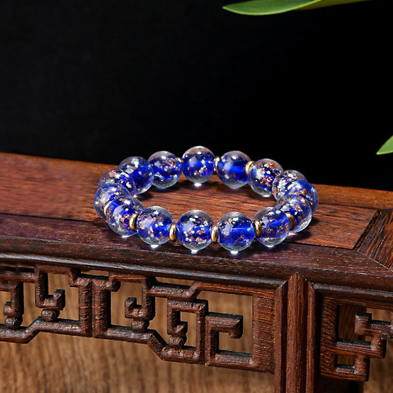 KarmaRipple's Gold Swallowing Beast Family Talisman Luminous Fluorescent Liuli Glass Bead Success Bracelet p66