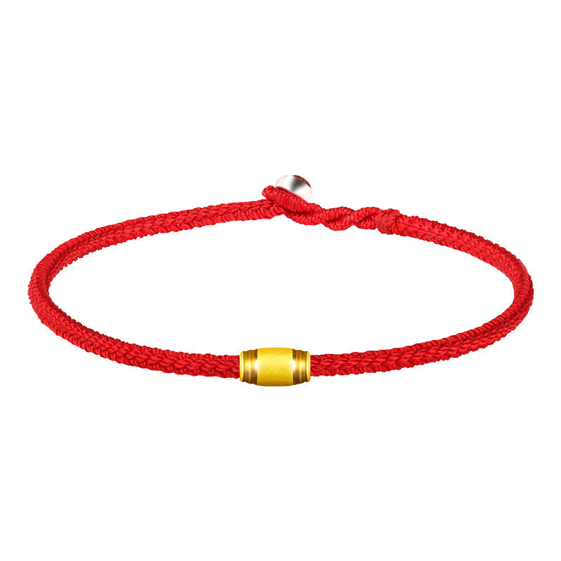 KarmaRipple's 999 Gold Fortunate Bead Eight Thread Peace Weave Red Rope Bracelet p9