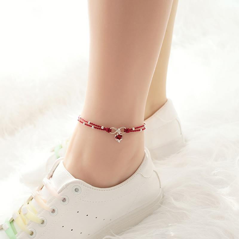 KarmaRipple's Love Heart Infinity Symbol Woven String Anklet p8