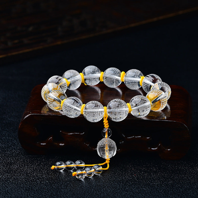 KarmaRipple's Tibet Ivory Gemstone Half Demon Half Buddha Heart Sutra Lotus Balancing Bracelet p3