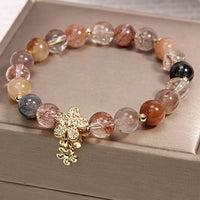 Bracelet de protection de richesse en quartz rutile multicolore et citrine de KarmaRipple