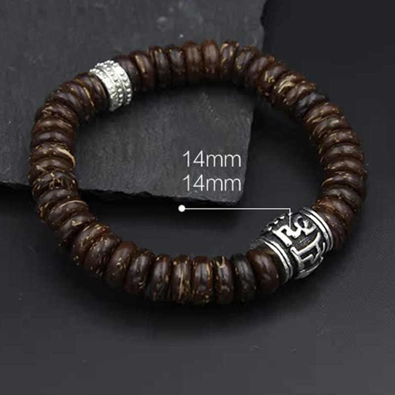 KarmaRipple's Authentic Tibetan Coconut Shell Om Mani Padme Hum Positive Bracelet p22