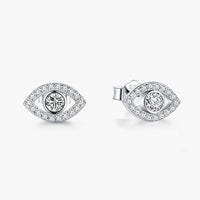 Boucles d'oreilles à tige en argent sterling 925 KarmaRipple, symbole de protection contre le mauvais œil
