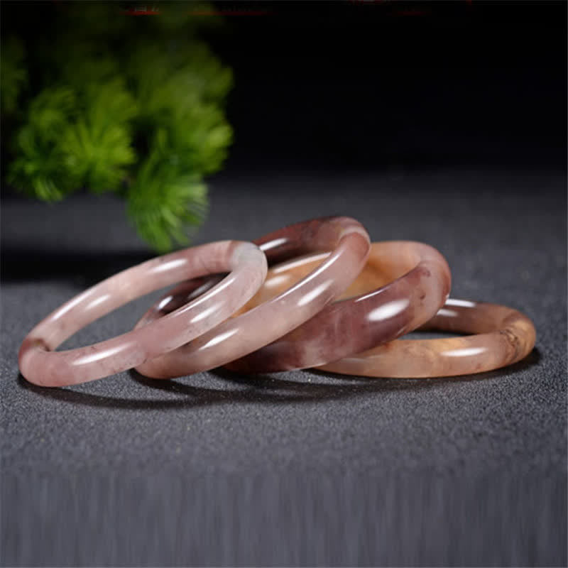 KarmaRipple's Purple Golden Silk Jade Wealth Bracelet Bangle p6