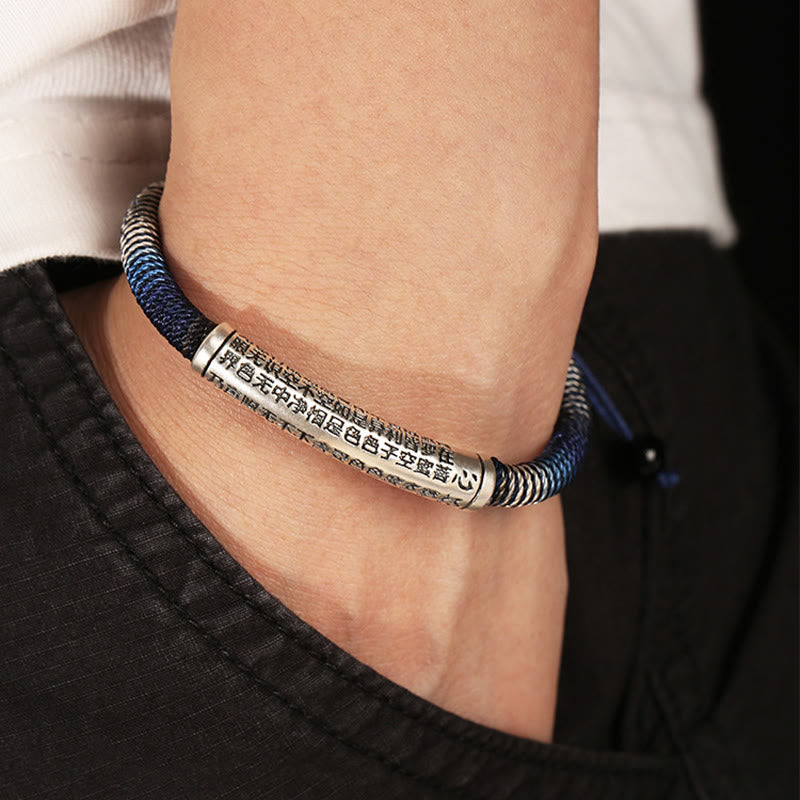 KarmaRipple's 999 Sterling Silver Heart Sutra Calm Handmade Woven Bracelet p9