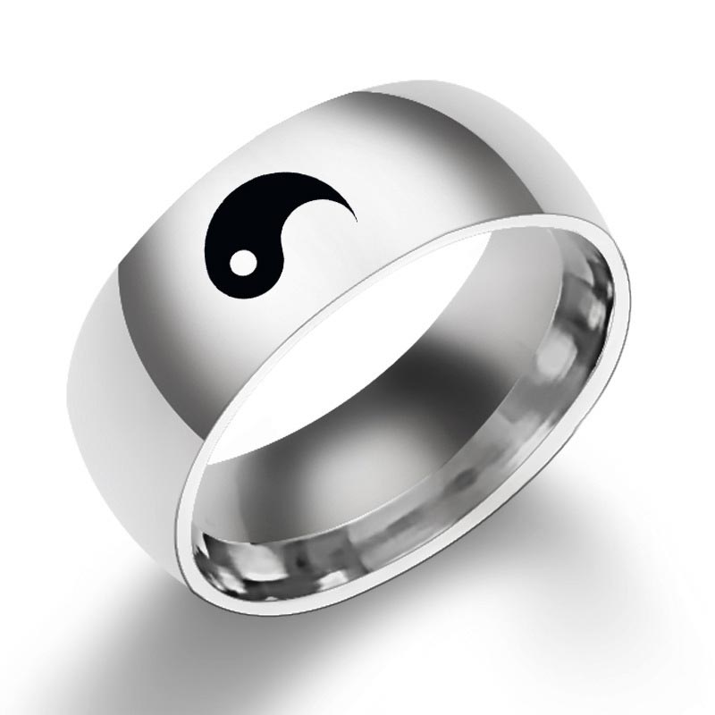 KarmaRipple's Yin Yang Balance Titanium Steel Pair Ring p16