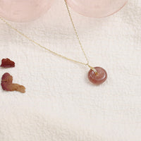 Pendentif équilibré positif en argent sterling 925 et quartz fraise de KarmaRipple