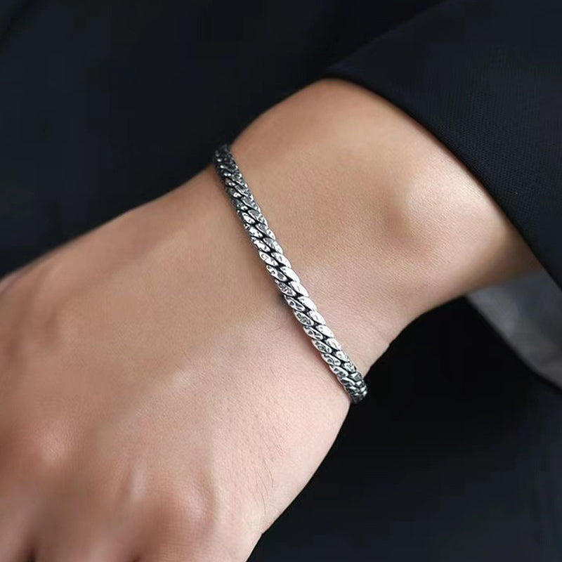 KarmaRipple's Simple Dotted Texture Design Bronze Fortune Buckle Bracelet p4