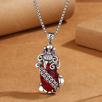 Collier pendentif en bronze grenat PiXiu de KarmaRipple pour la richesse et la fortune