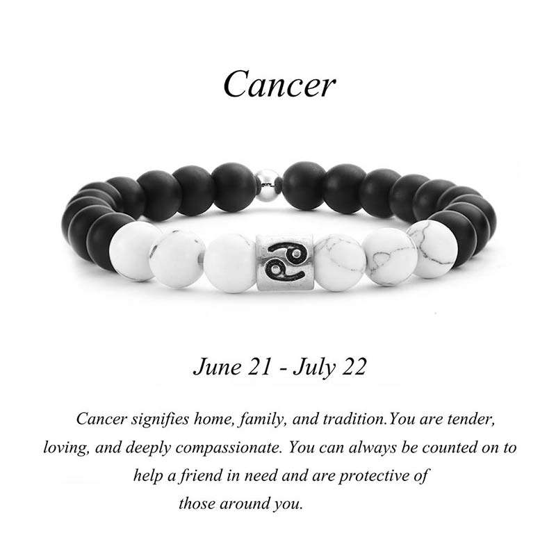 KarmaRipple's 12 Constellations of the Zodiac Authentic Frosted Stone Ivory Turquoise Bead Fortune Bracelet p25