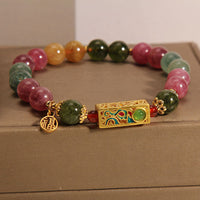 Bracelet talisman à caractère positif en tourmaline colorée de KarmaRipple