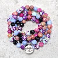 Authentique mala en pierre de lotus violet Miano de KarmaRipple