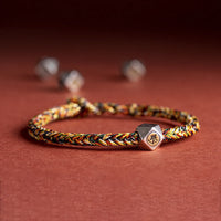Bracelet en fil tissé fait main en argent sterling 925 de KarmaRipple, symbole du zodiaque chinois, Bouddha natal, protection de la fortune
