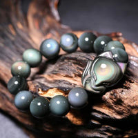 Bracelet d'équilibrage positif en obsidienne arc-en-ciel de KarmaRipple 