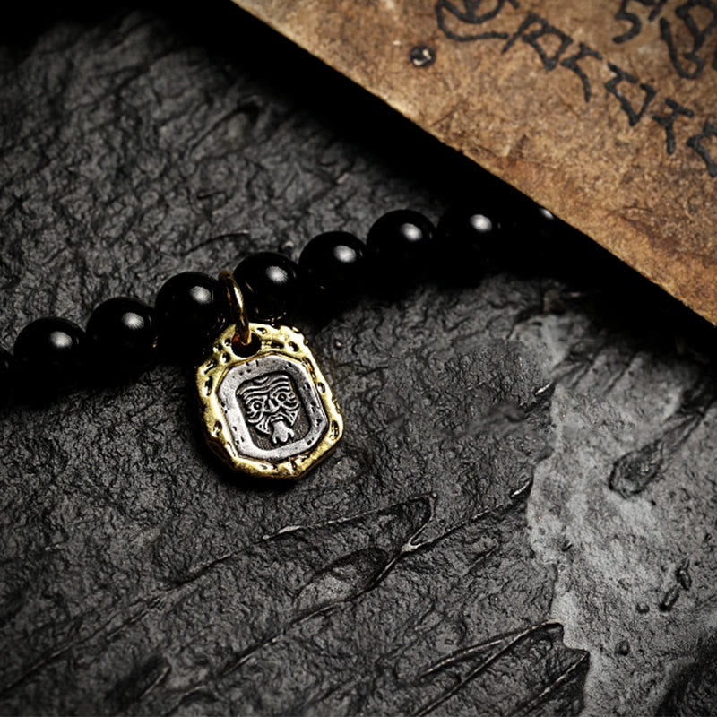 KarmaRipple's Tibetan 108 Mala Beadwork Black Onyx Tiger Eye Beadwork Nine Palaces Bagua Protection Bracelet p5