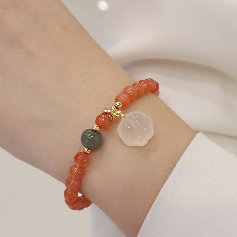 KarmaRipple's Red Agate Chalcedony Cat Paw Jade Confidence Bracelet p3