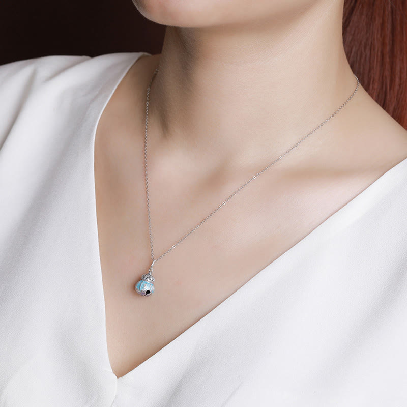 KarmaRipple's 999 Sterling Silver Om Mani Padme Hum Engraved Gourd Design Wisdom Pendant Necklace p5