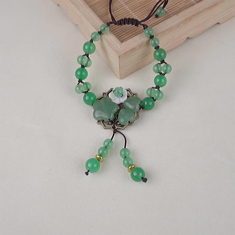 KarmaRipple's Authentic Green Jade Fortune Dangling Flower Bracelet p18