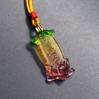Pendentif de paix Bouddha Liuli Lotus à six personnages de KarmaRipple Om Mani Padme Hum