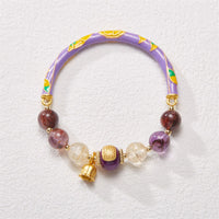 Bracelet jonc en jade violet fantôme violet, écriture citrine, amour et sagesse de KarmaRipple
