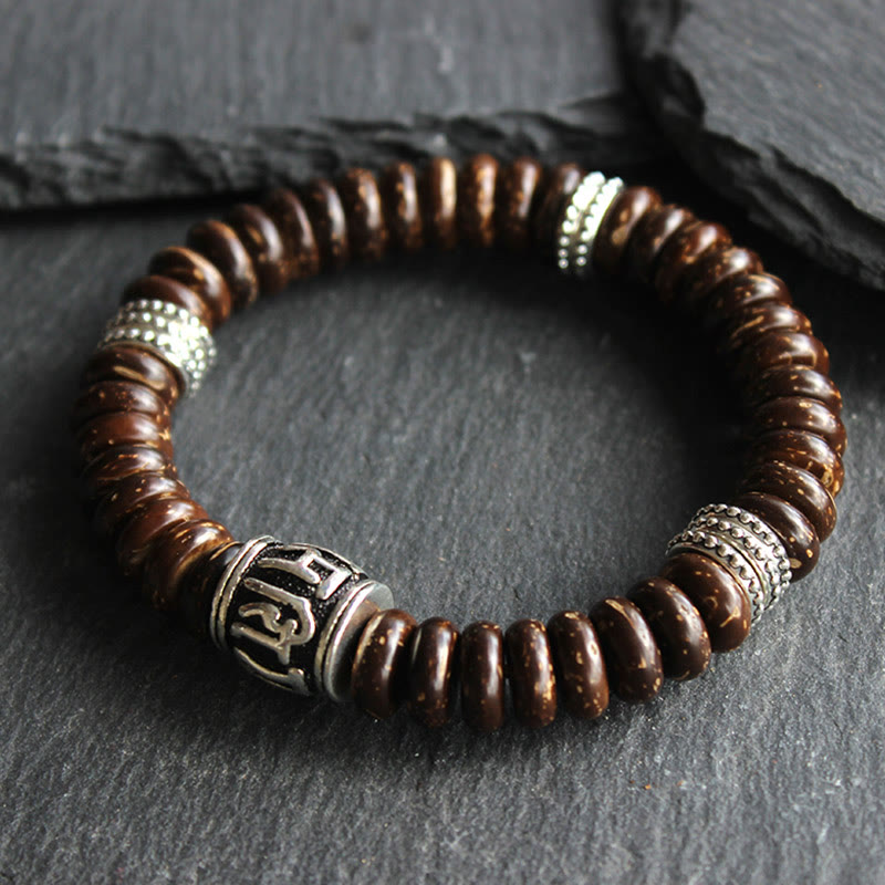 KarmaRipple's Authentic Tibetan Coconut Shell Om Mani Padme Hum Positive Bracelet p31
