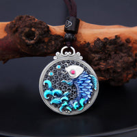 Collier pendentif en argent sterling 999, symbole de la prospérité et de la réussite, en forme de poisson Koi, de KarmaRipple