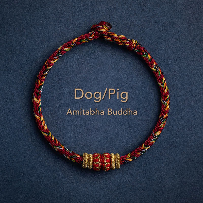 KarmaRipple's Tibet Handmade Chinese Zodiac Natal Buddha Fortune Strength Woven String Bracelet p59