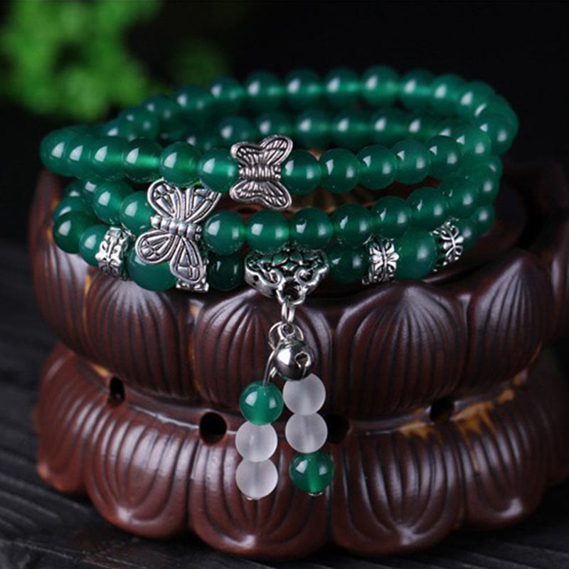 KarmaRipple's Authentic Green Agate Butterfly Support Bracelet p3