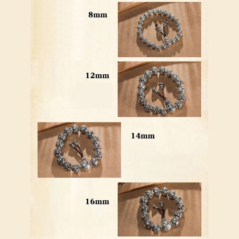 KarmaRipple's Tibetan Om Mani Padme Hum Carved Alloy Beadwork Amulet Bracelet p12